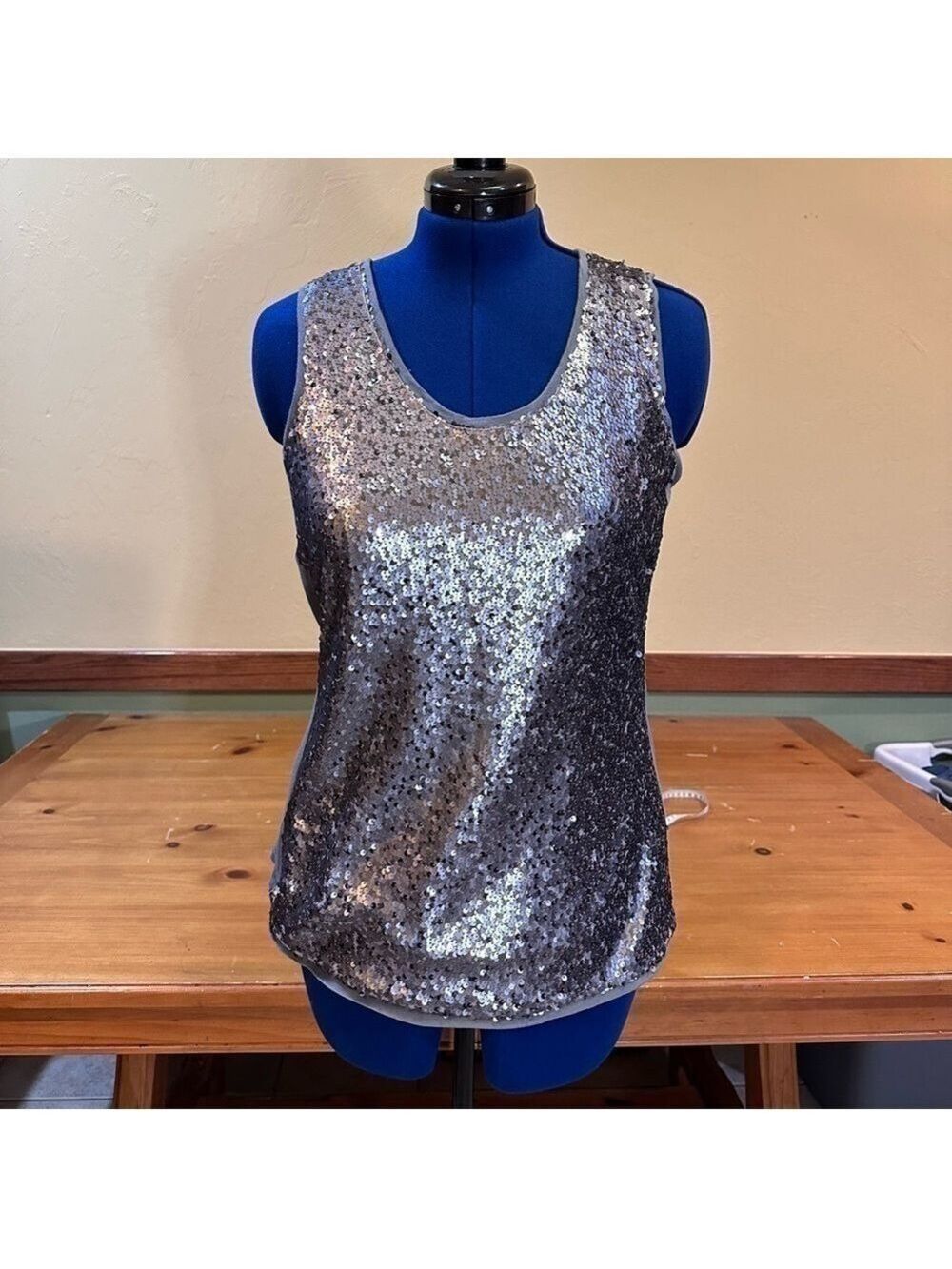 Nic+Zoe gray sequin tank top